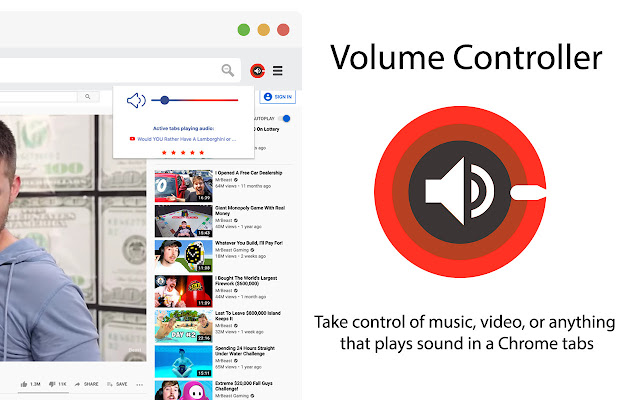 Volume Controller Chrome Browser Extension
